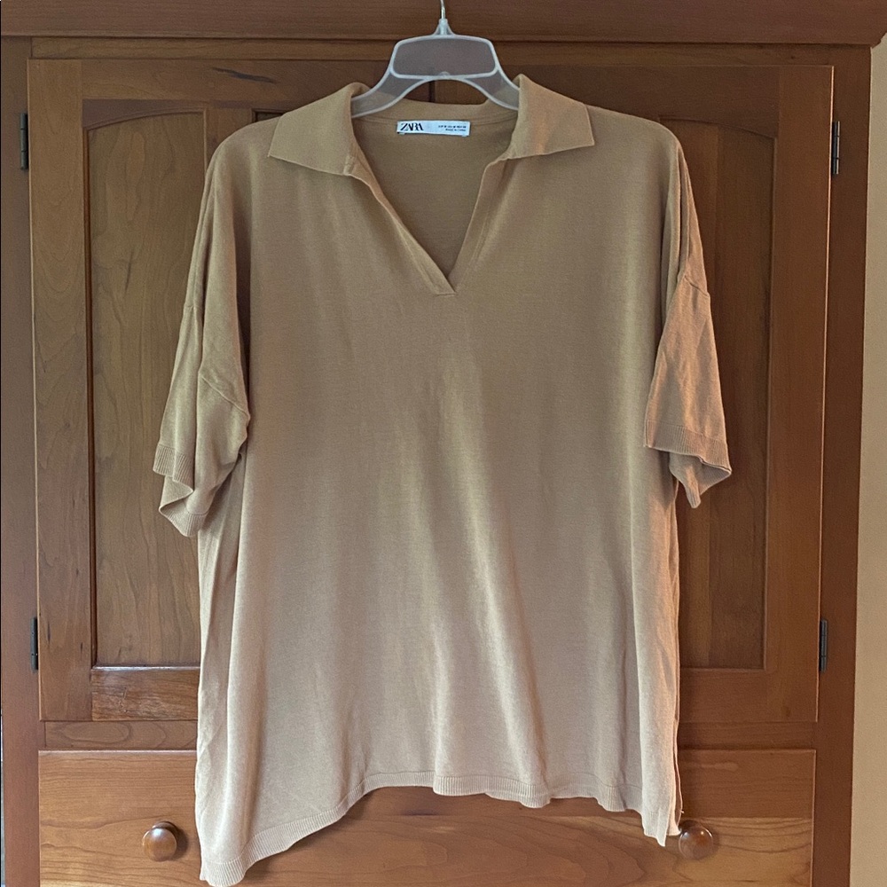 Zara split neck polo